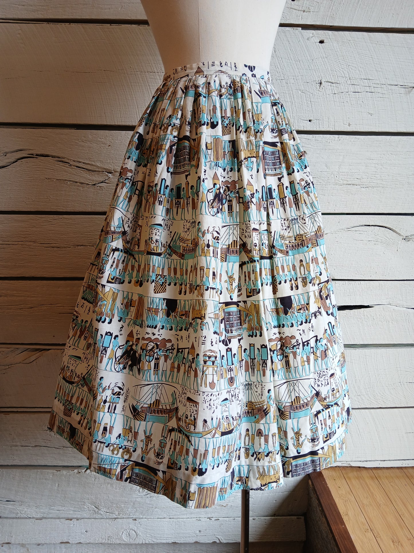 1950s Egyptian Print Skirt