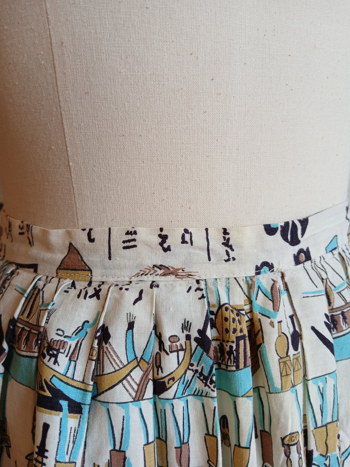 1950s Egyptian Print Skirt