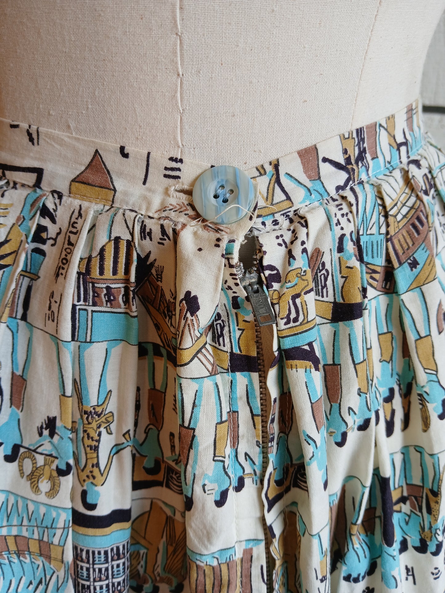 1950s Egyptian Print Skirt