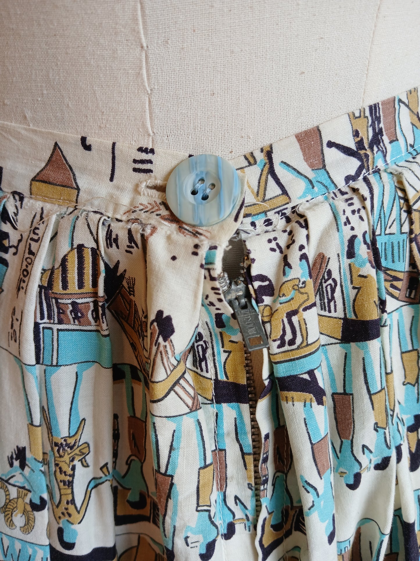 1950s Egyptian Print Skirt