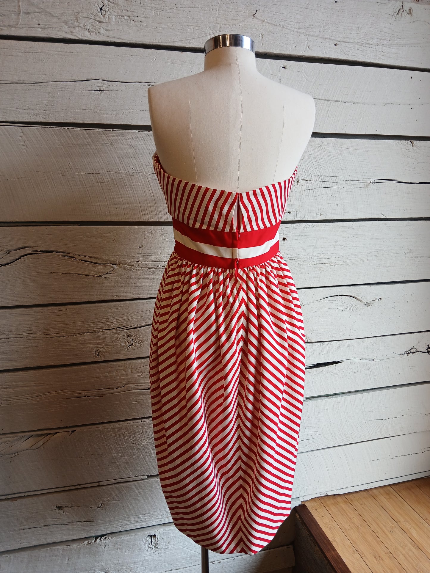1980s Striped Victor Costa Beach Dress