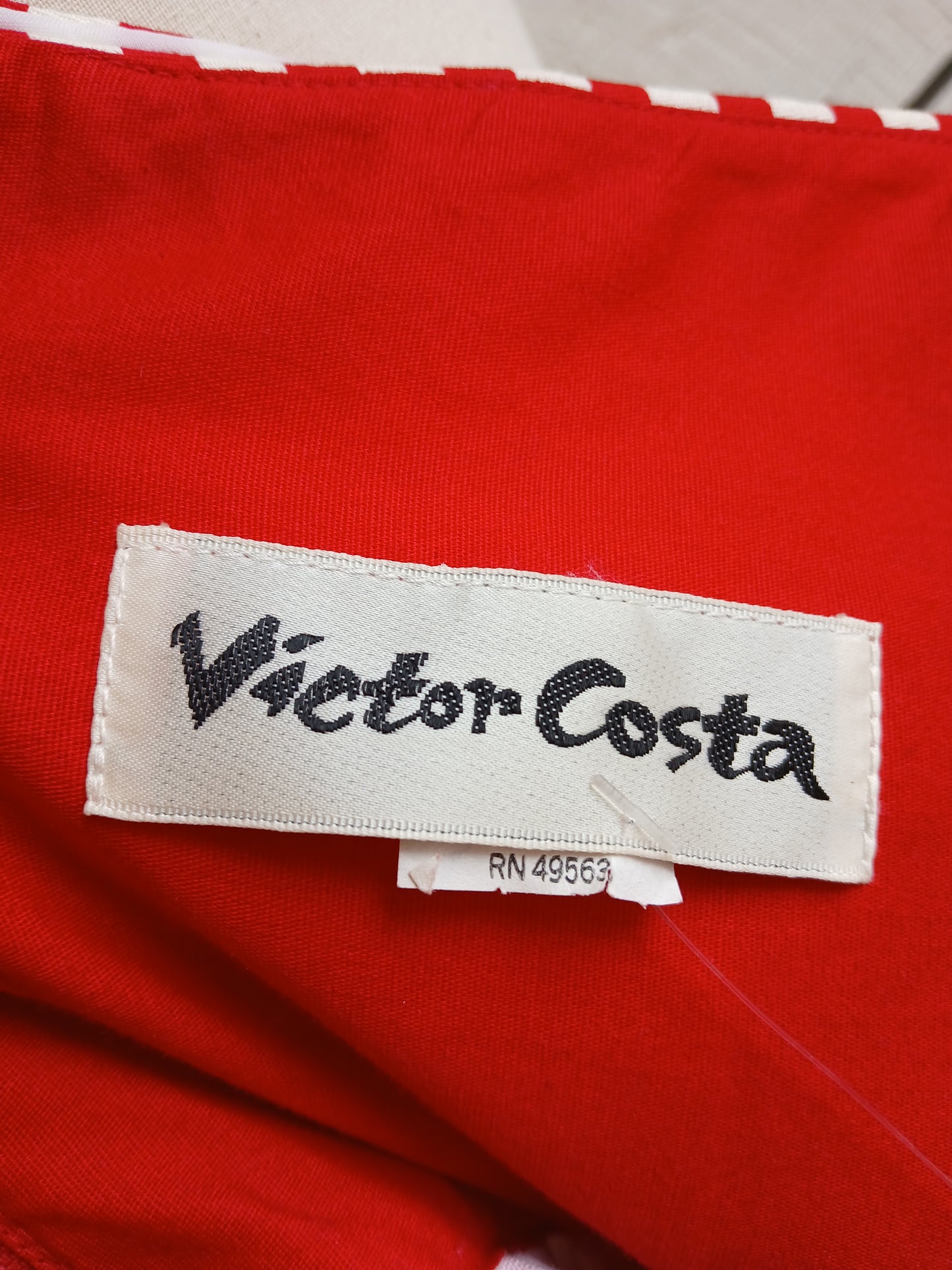 1980s Striped Victor Costa Beach Dress