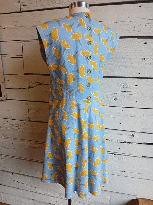 1980s Floral Geoffrey Beene Trapeze Dress