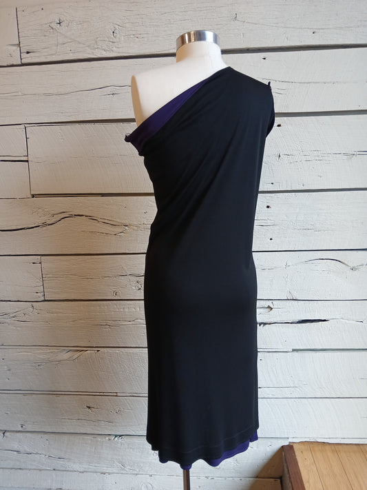 1980s Asymmetrical Jean Muir Cocktail Dress