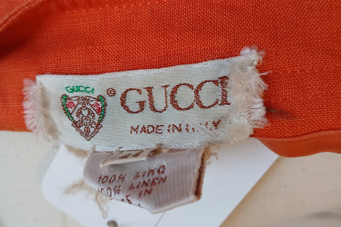 1980s Orange Linen Gucci Dress