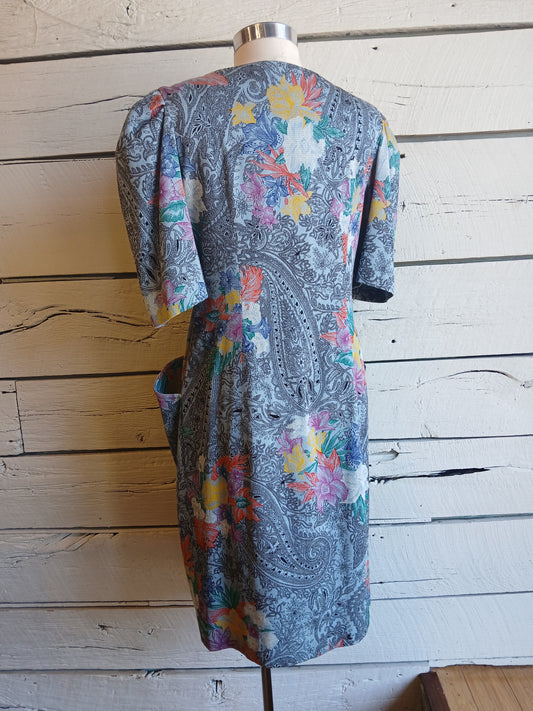 1980s Floral Lanvin Dress