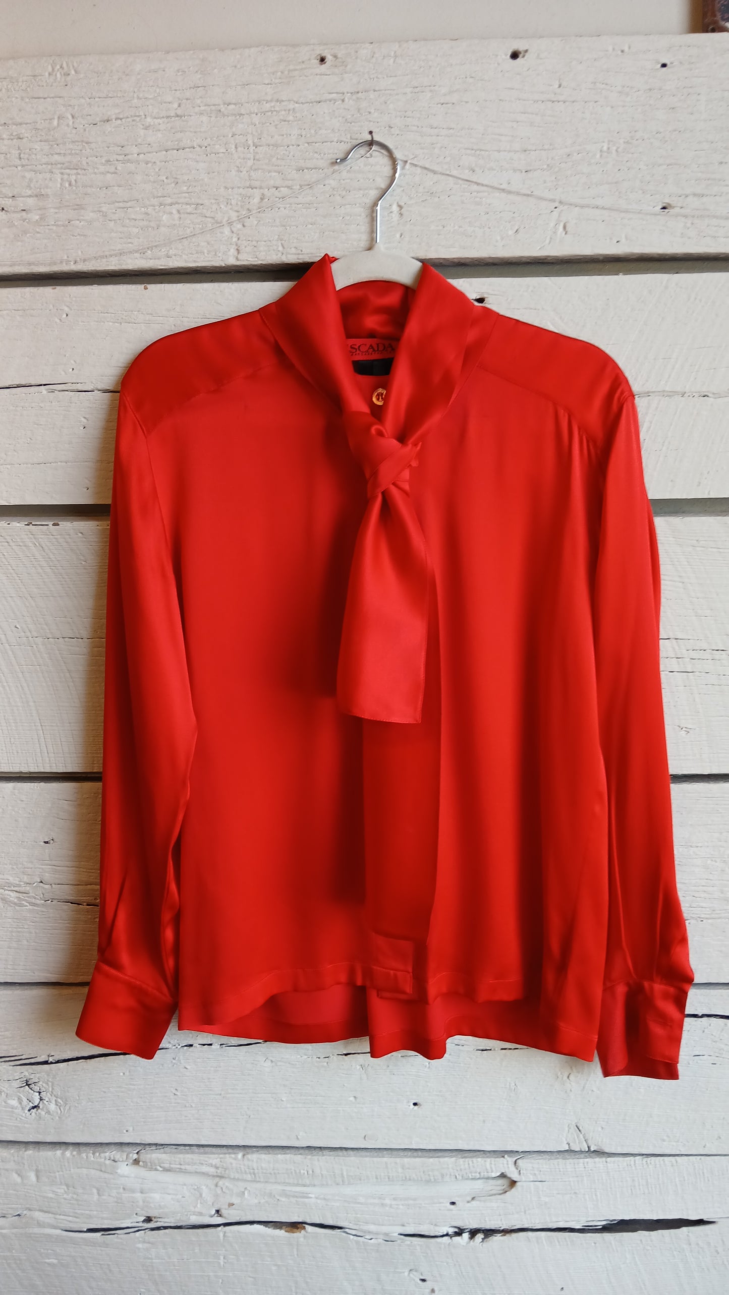 1980s Red Tie Escada Blouse