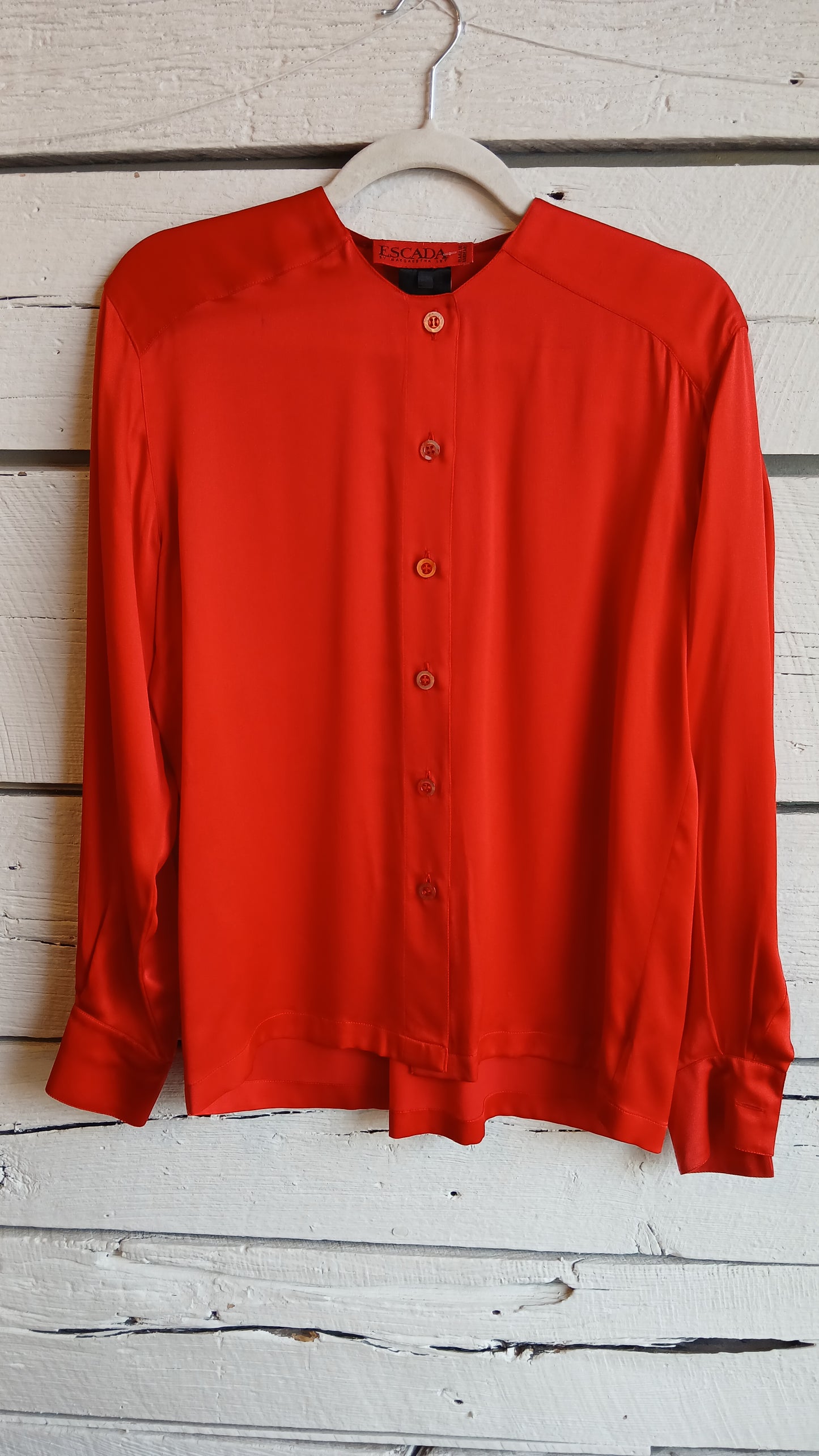 1980s Red Tie Escada Blouse