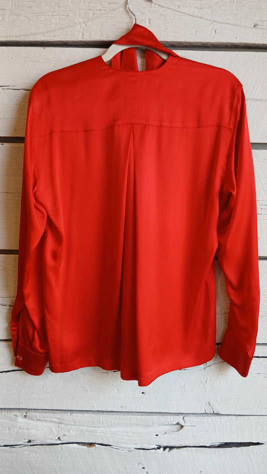1980s Red Tie Escada Blouse