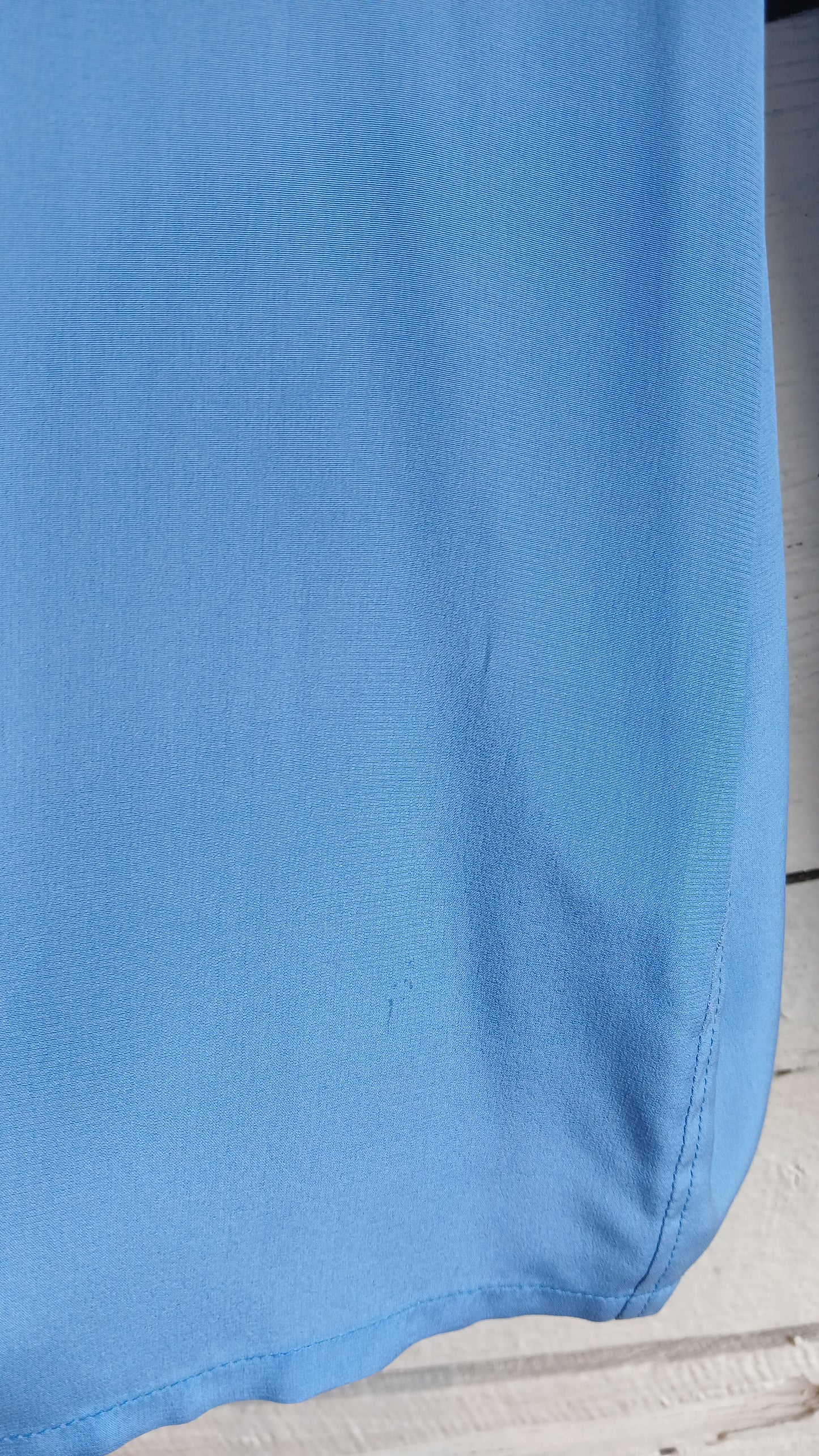 1980s YSL Baby Blue Pussy Bow Blouse