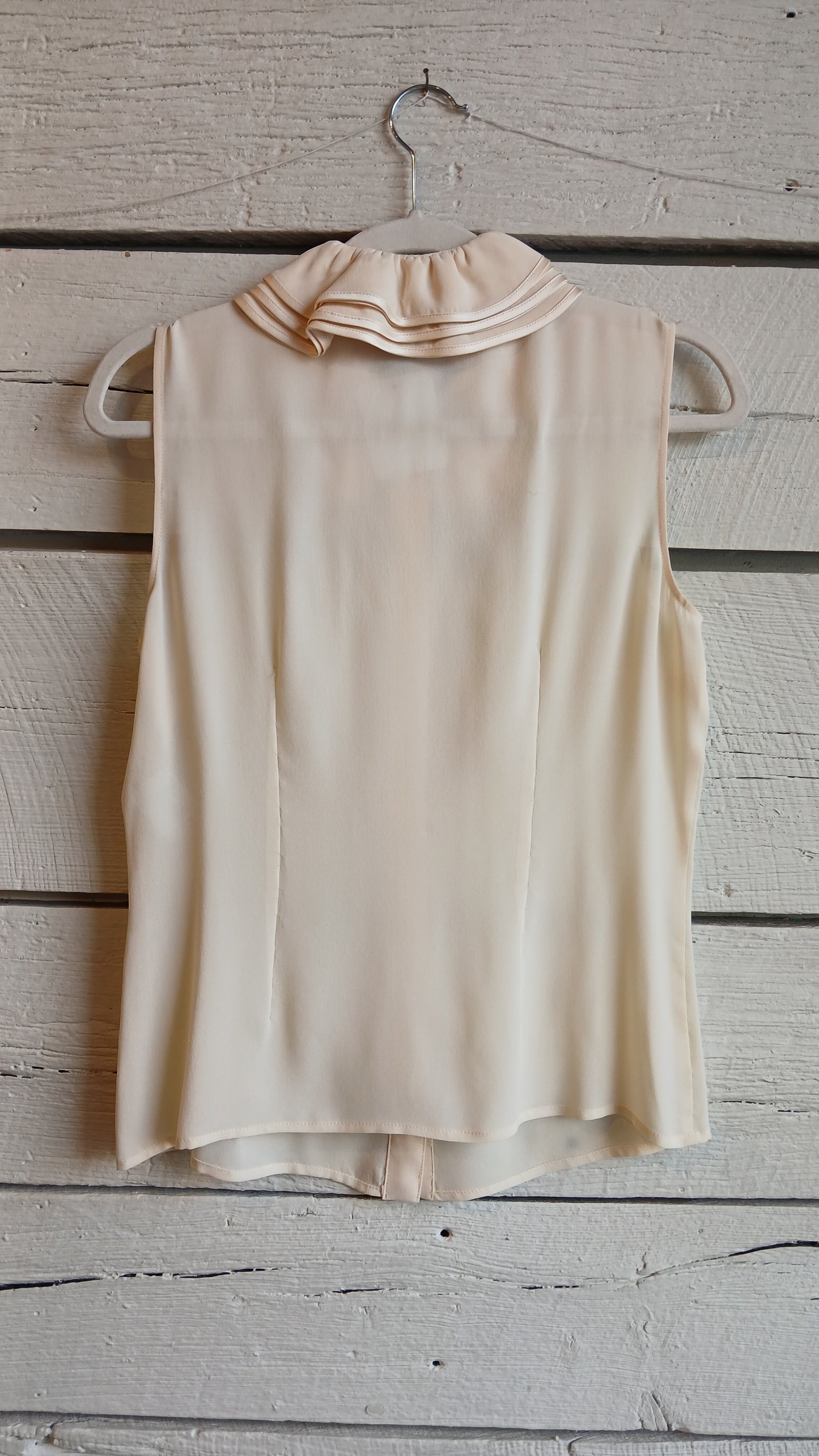1990s Sleeveless Escada Ruffle Blouse