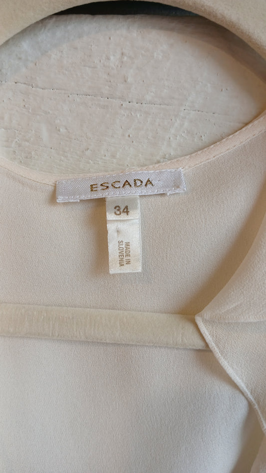2000s Cream Escada Wrap Blouse