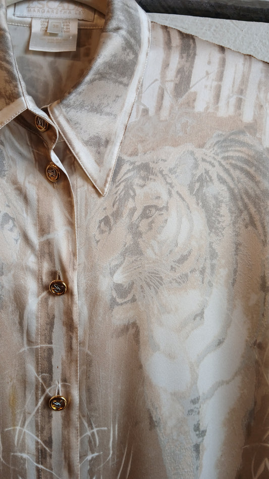 1990s Tiger Print Escada Blouse