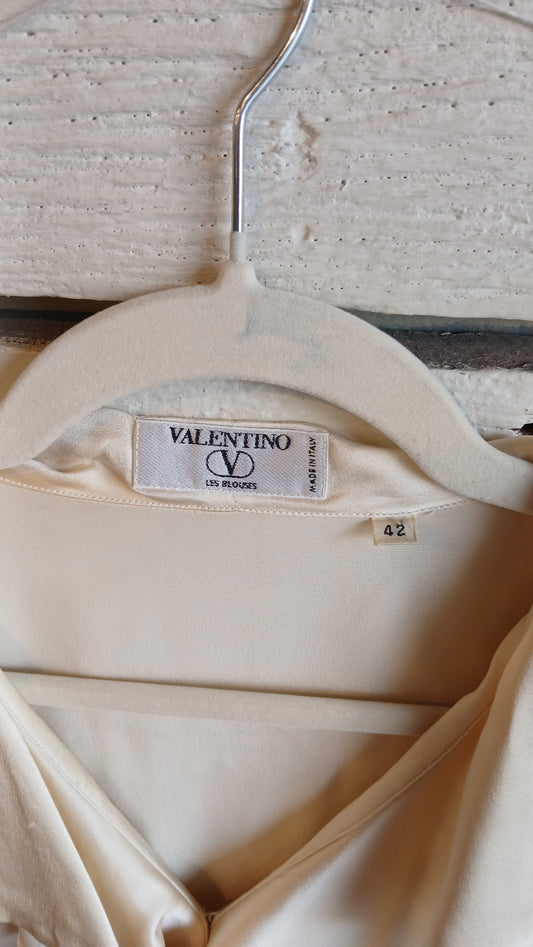 1980s Valentino Double Breasted Silk Blouse
