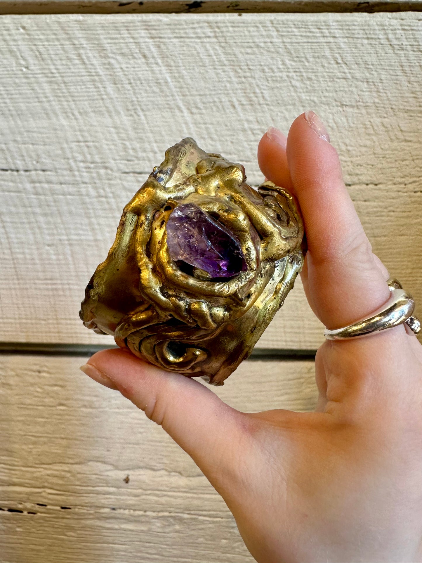 Vintage amethyst cuff