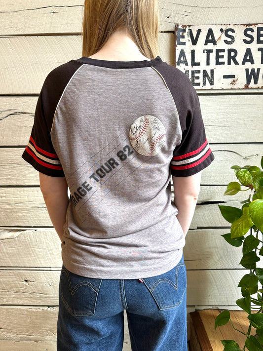 1982 Fleetwood Mac Mirage Tour v-neck baseball-style t-shirt