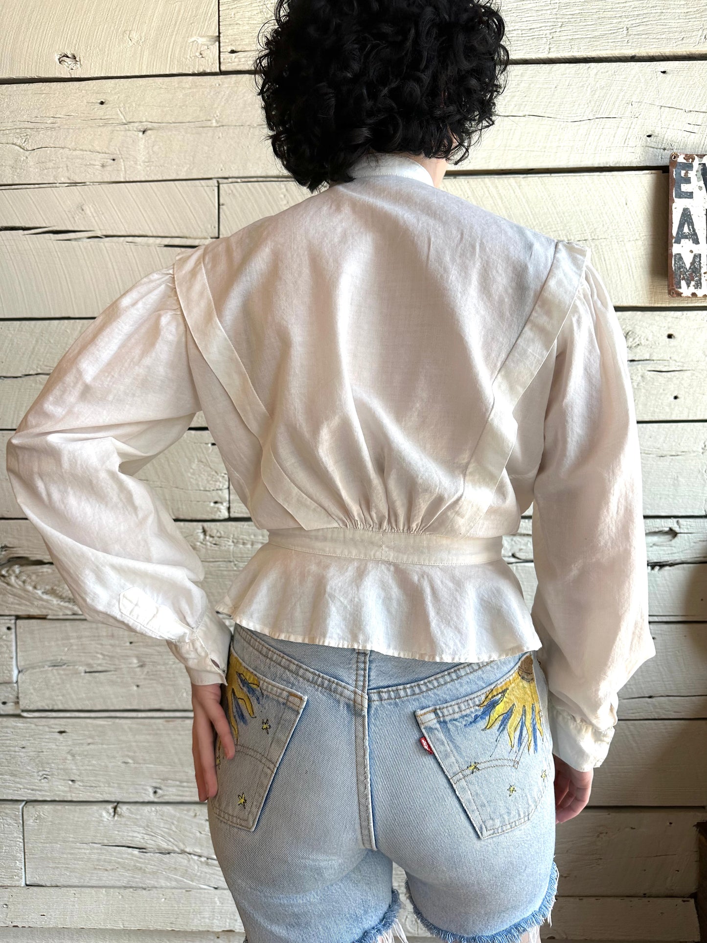 Antique embroidered top