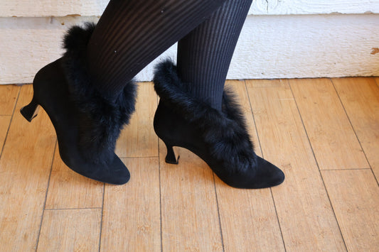 1980s Fur Trimmed Pumps