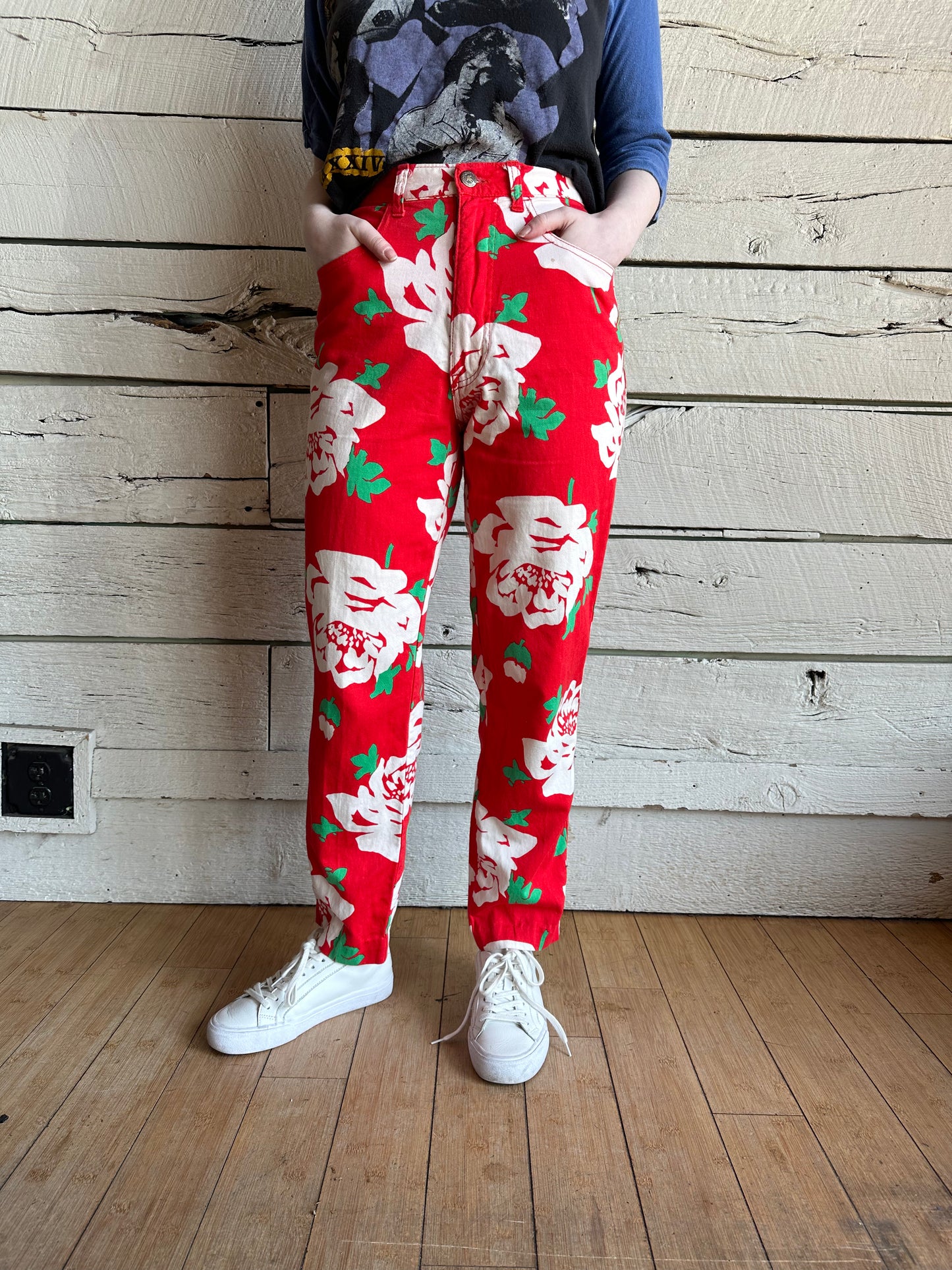 1990s Moschino floral pants
