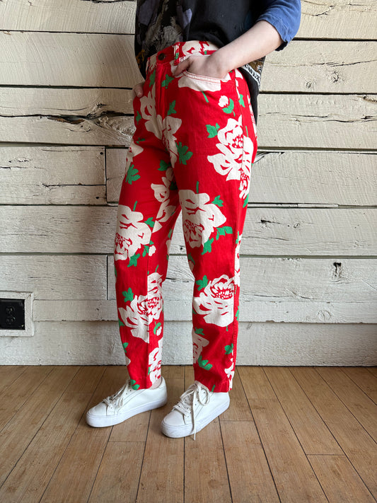 1990s Moschino floral pants