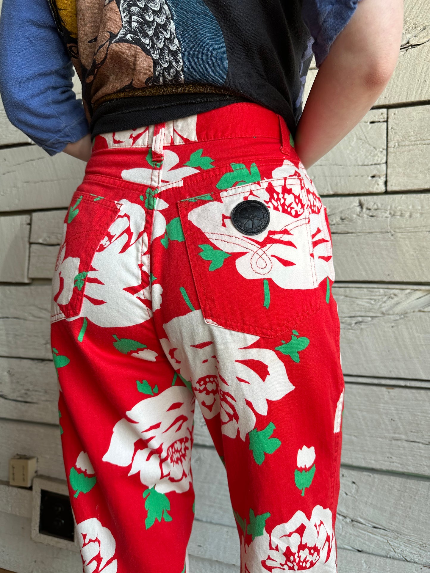 1990s Moschino floral pants