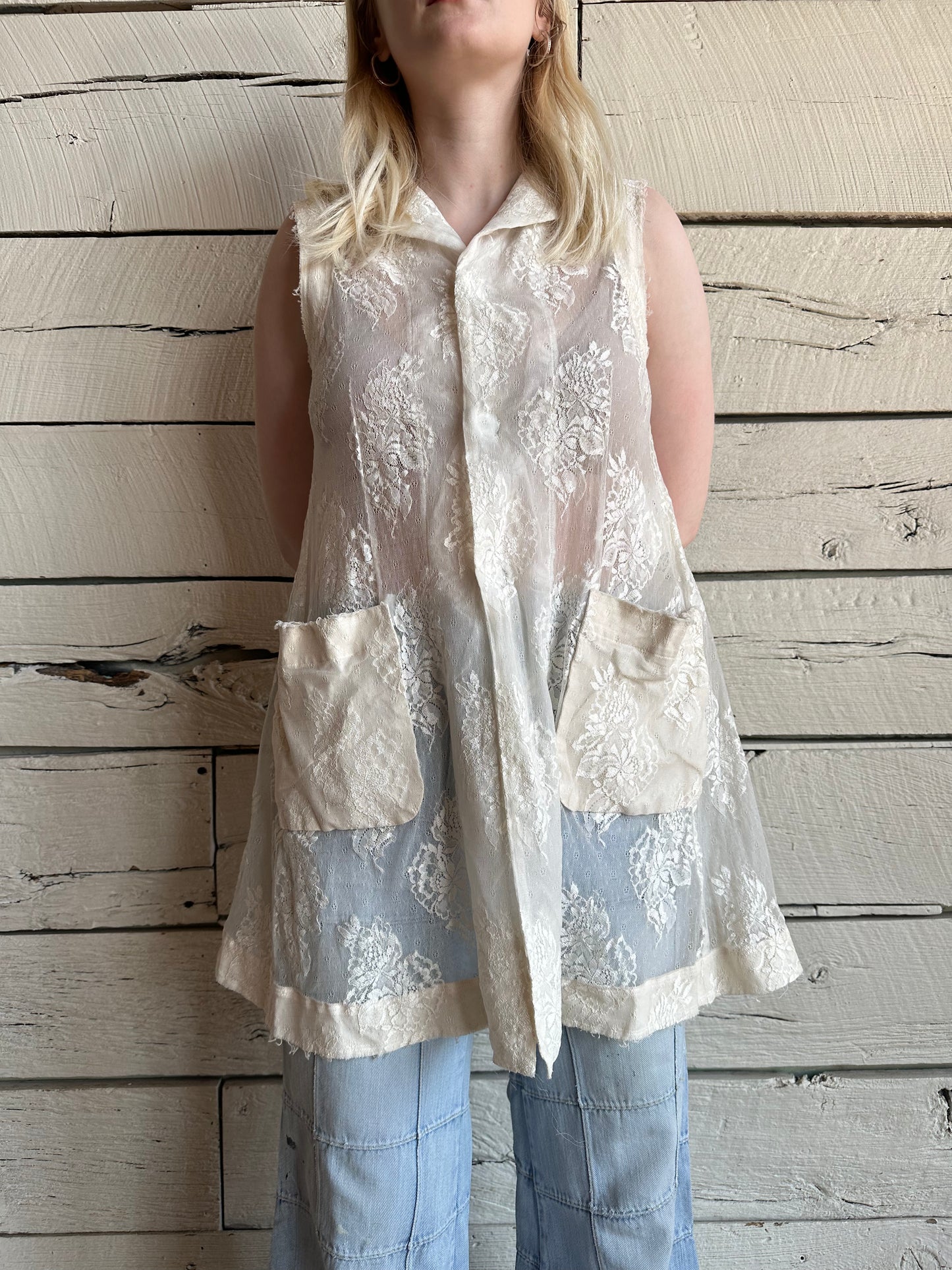 2006 Comme des Garçons sleeveless lace blouse