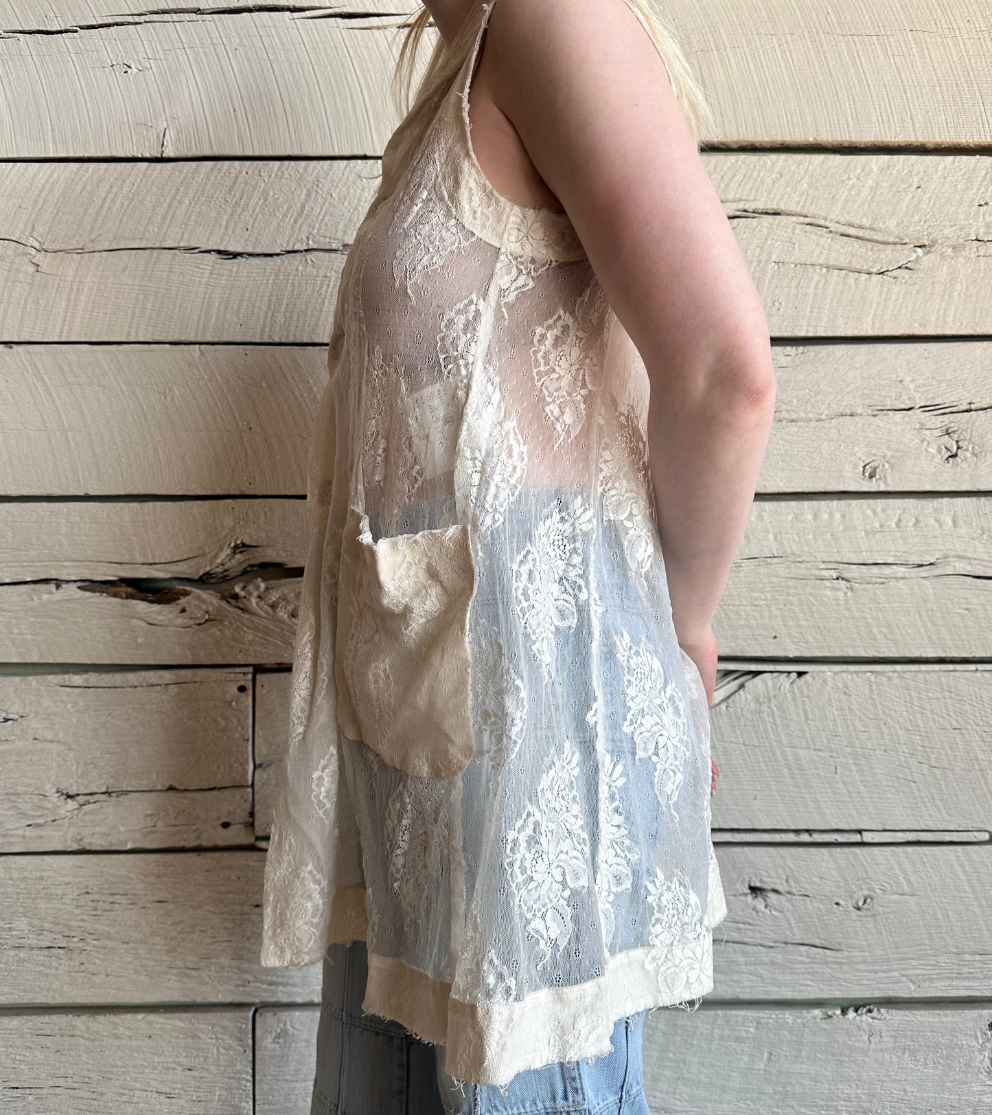 2006 Comme des Garçons sleeveless lace blouse