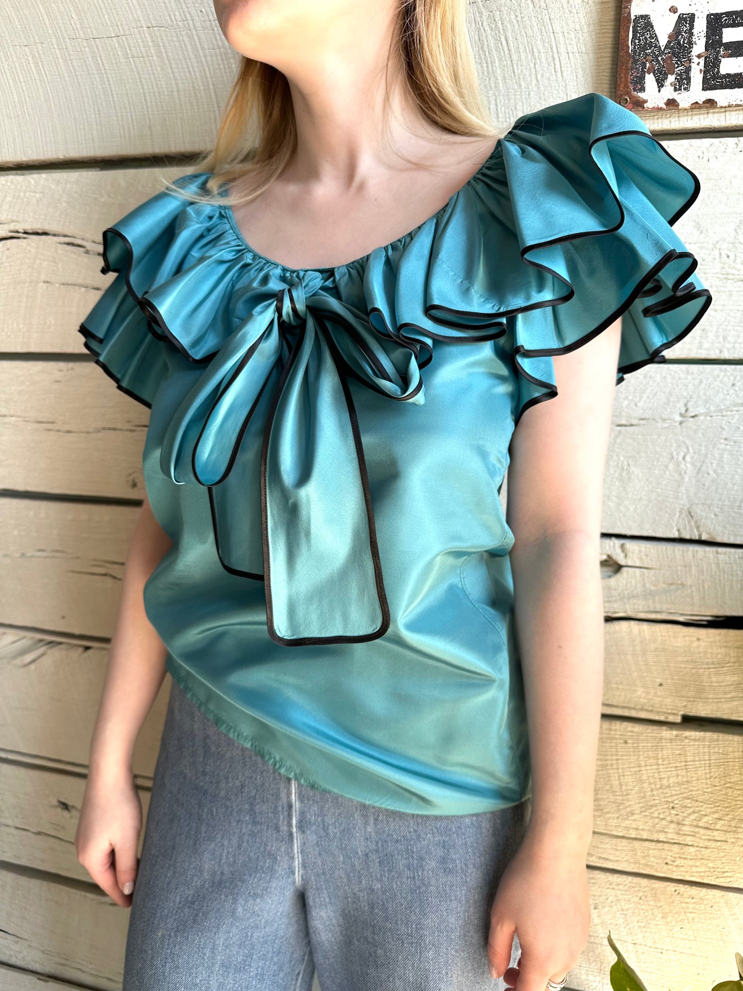 1970s/1980s Saint Laurent ruffle blouse