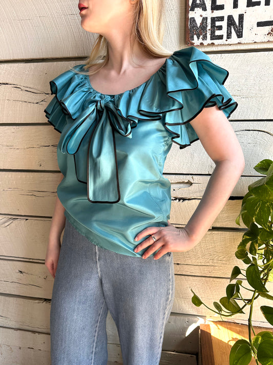1970s/1980s Saint Laurent ruffle blouse