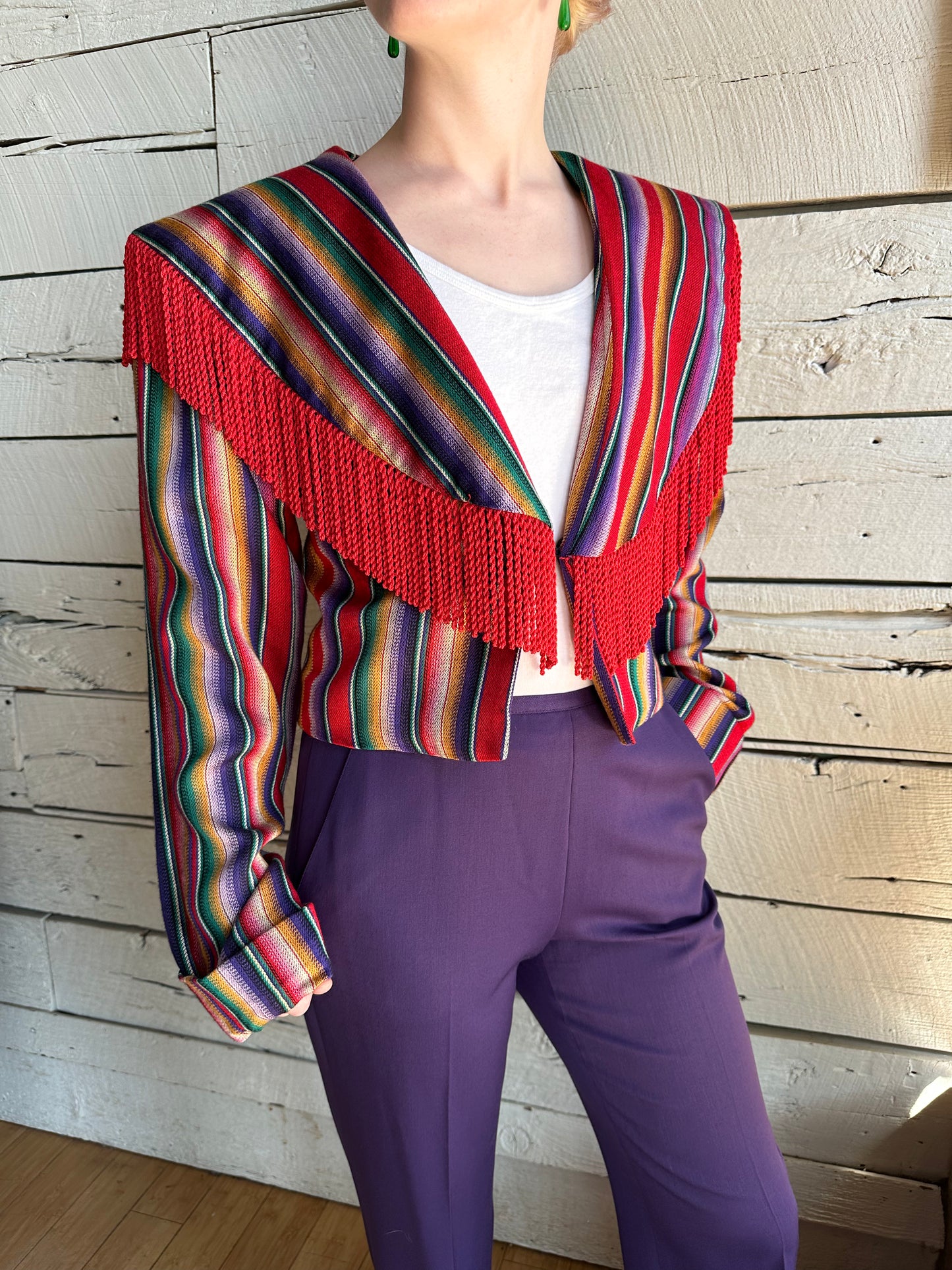1980s/1990s Southwestern multicolor fringe jacket