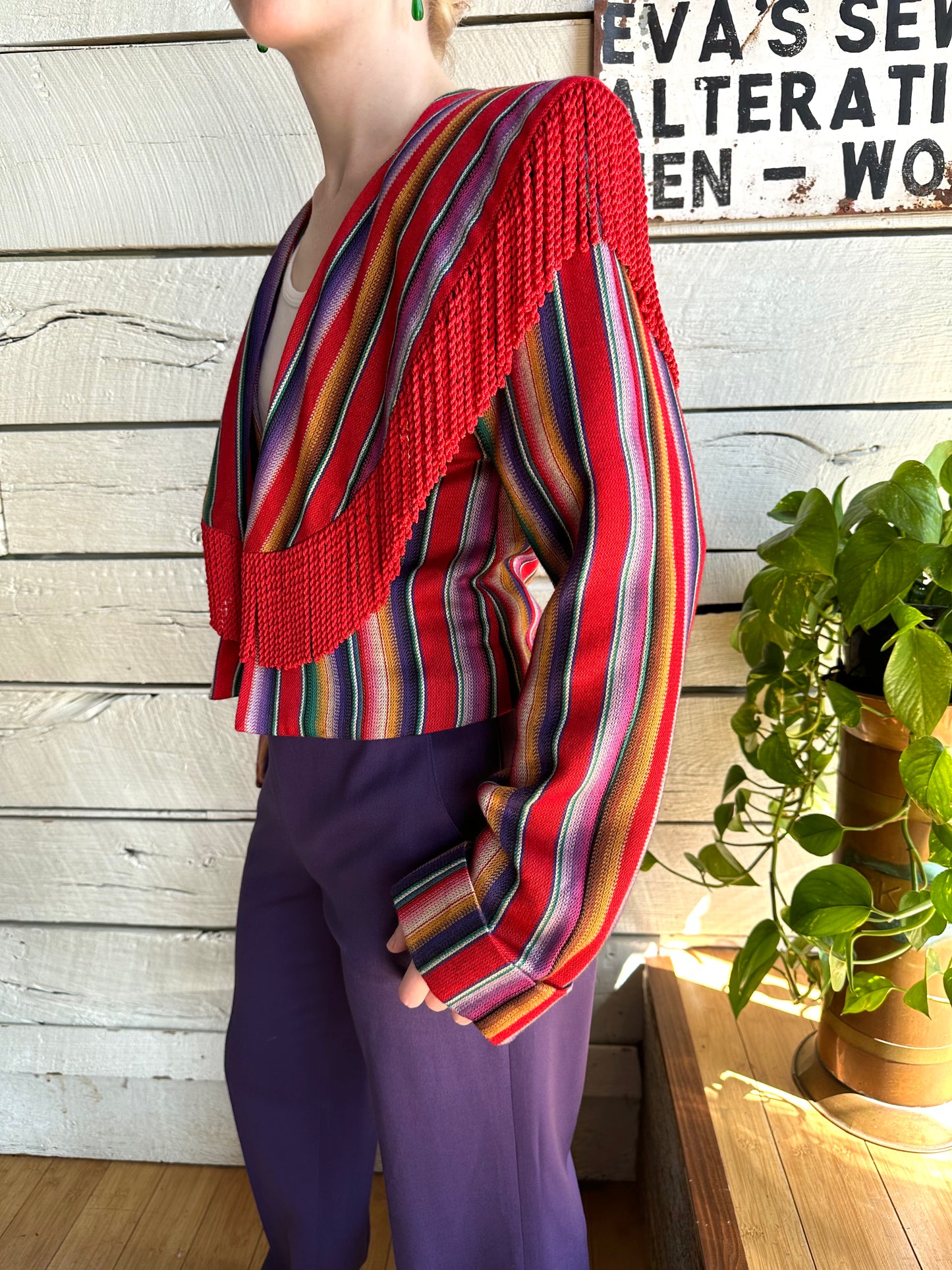 1980s/1990s Southwestern multicolor fringe jacket