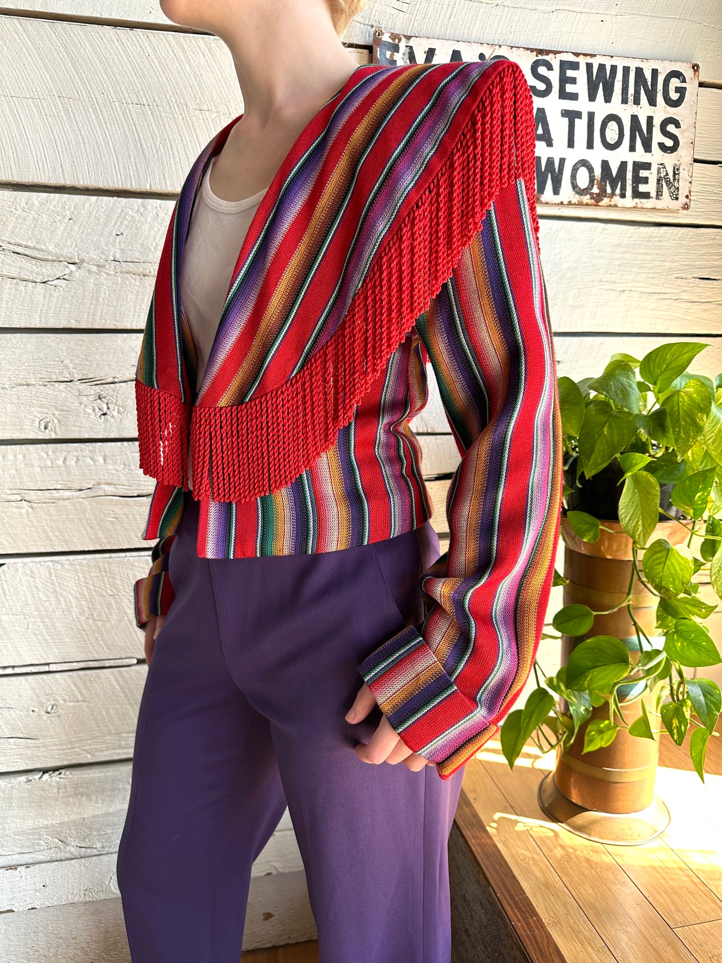 1980s/1990s Southwestern multicolor fringe jacket