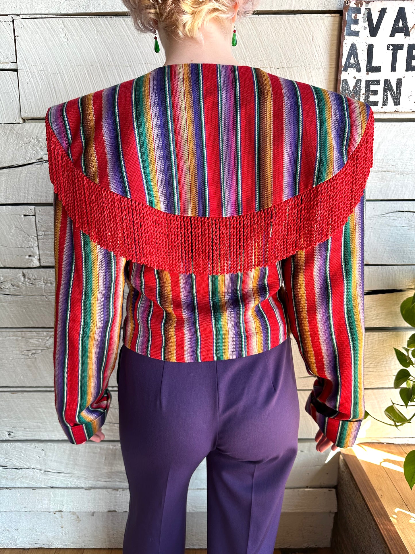 1980s/1990s Southwestern multicolor fringe jacket