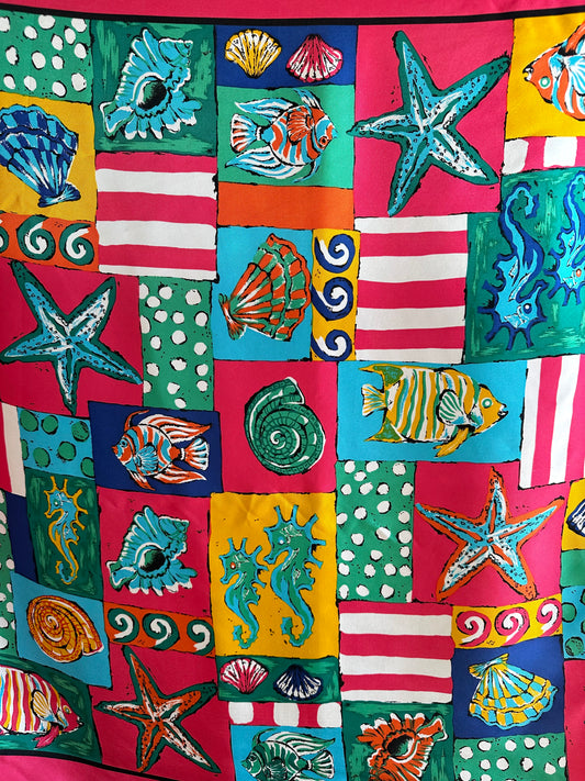 1990s Talbots tropical scarf