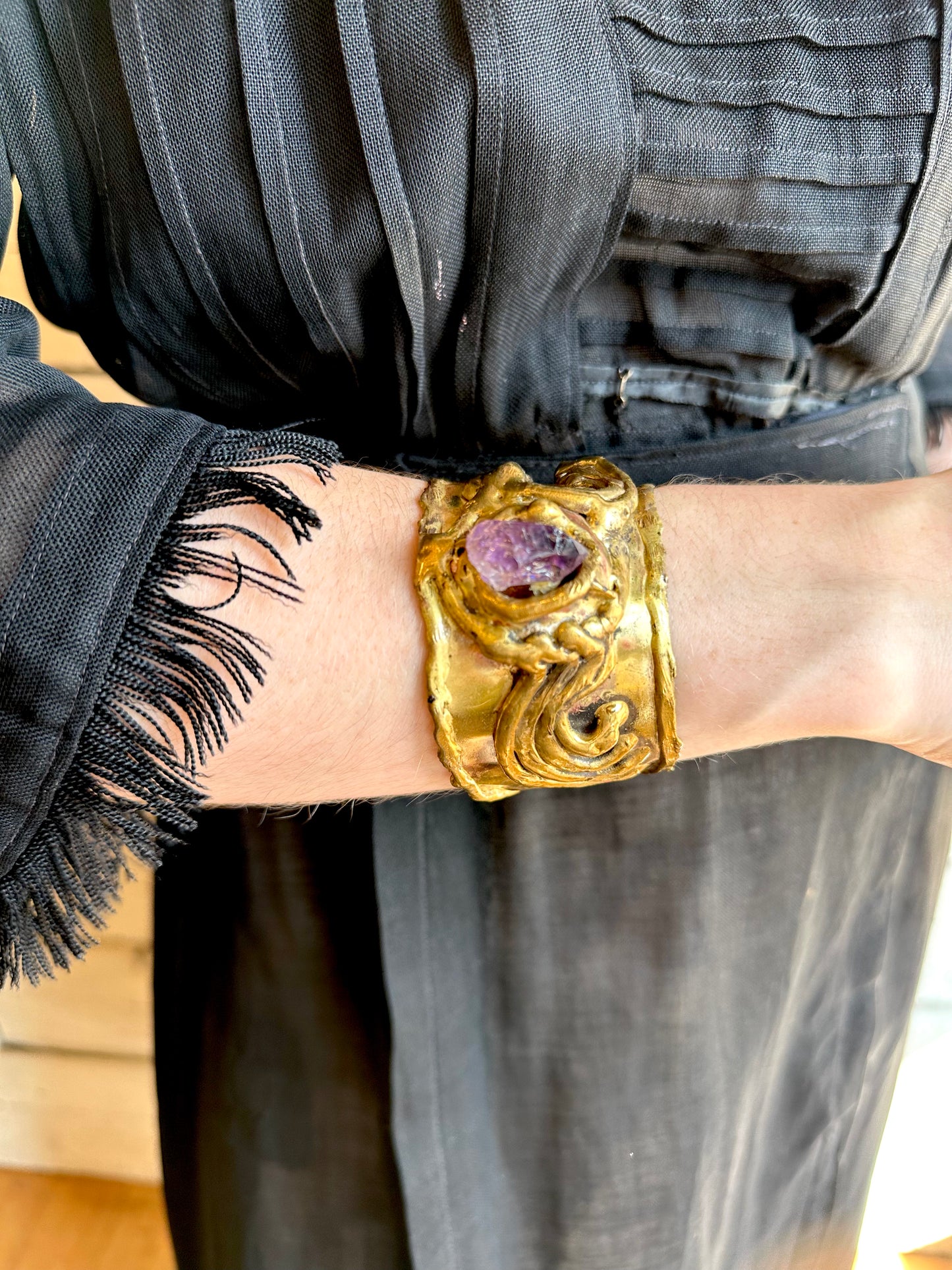 Vintage amethyst cuff