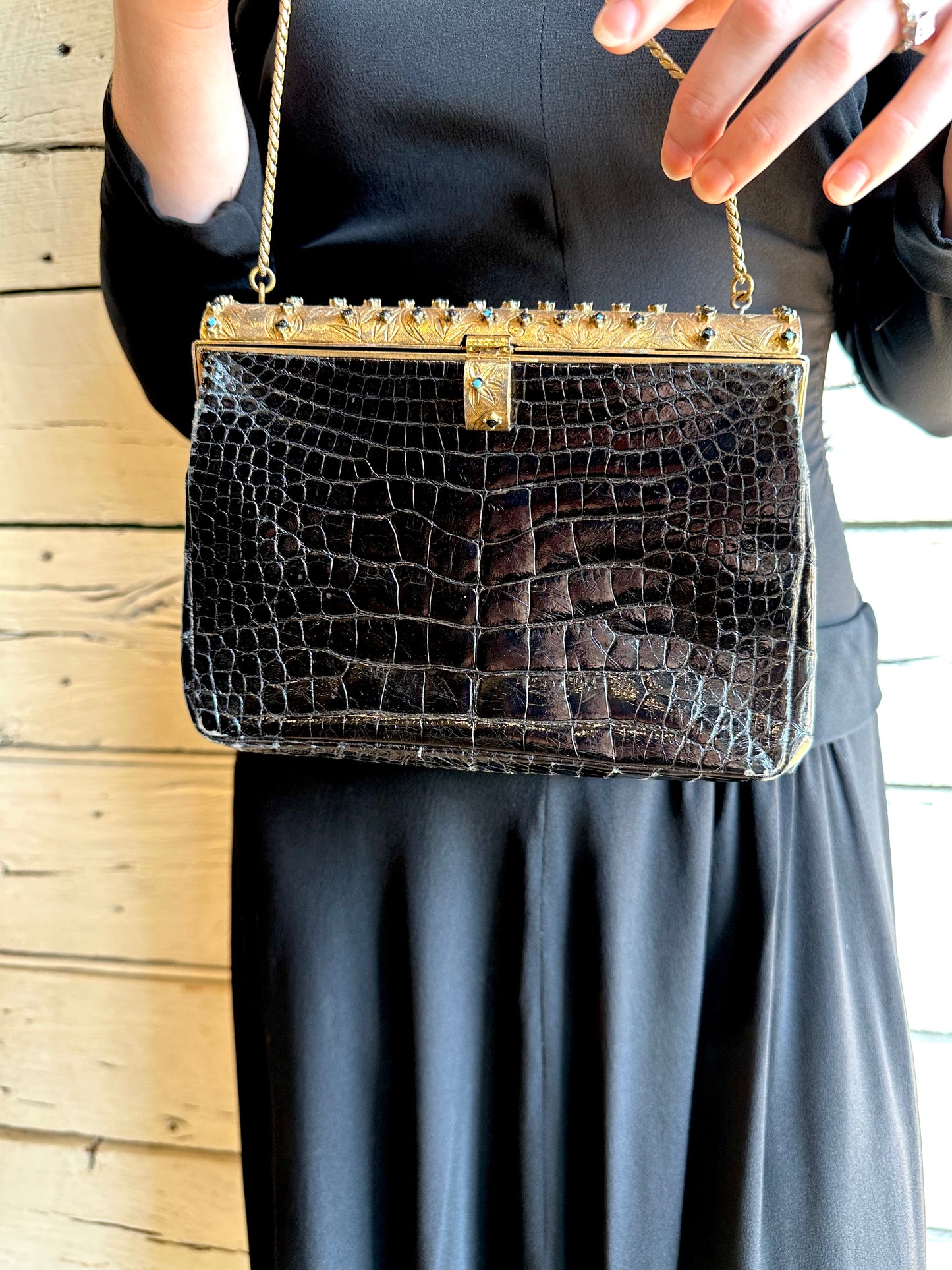 1950s/1960s alligator handbag