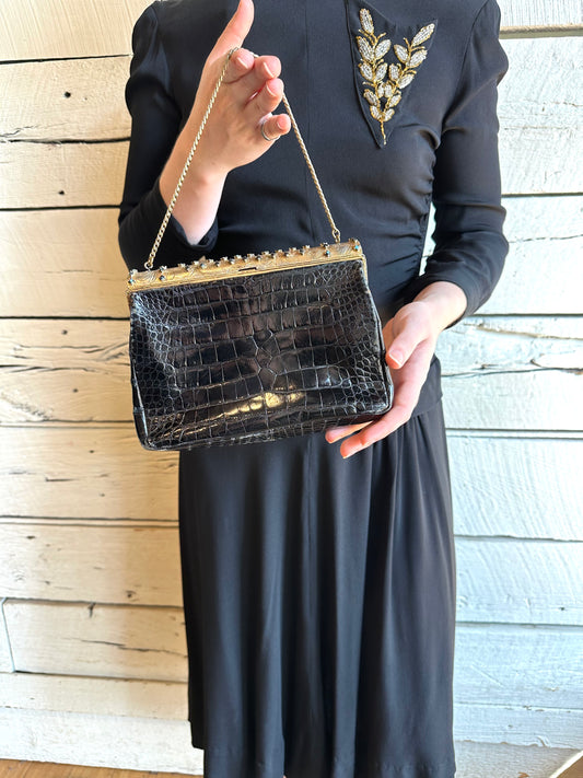 1950s/1960s alligator handbag