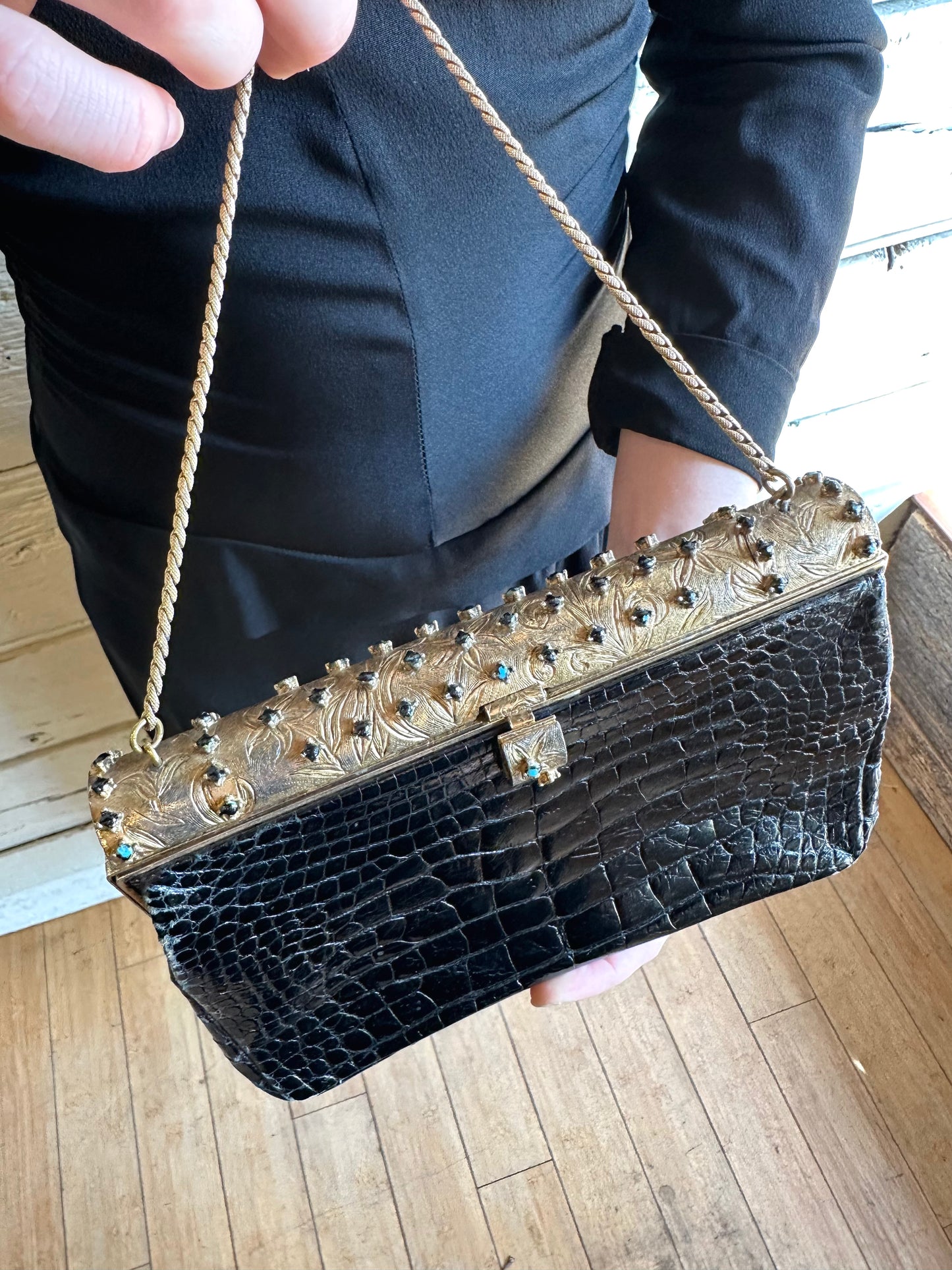 1950s/1960s alligator handbag