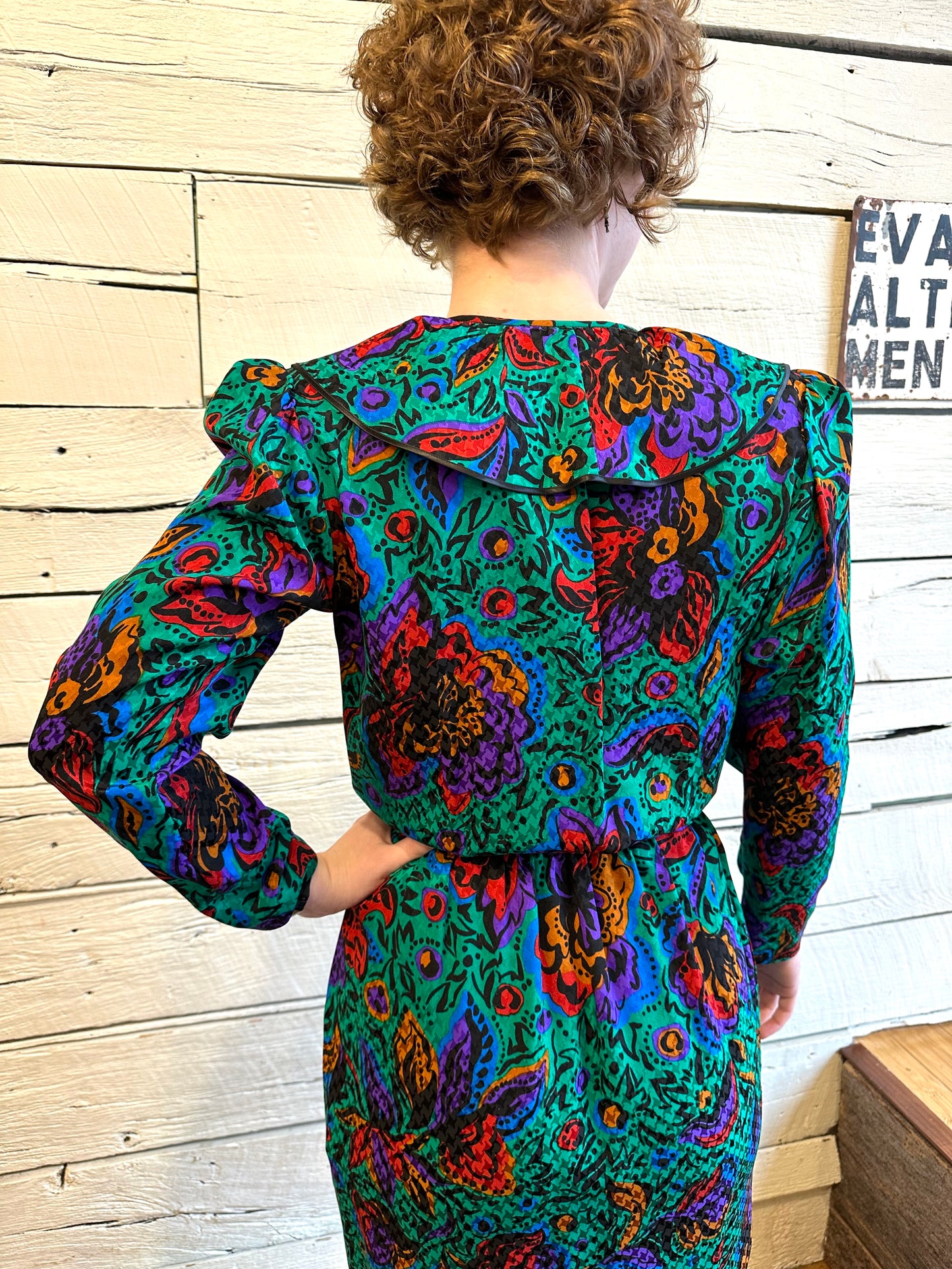 1980s Saint Laurent printed silk dress