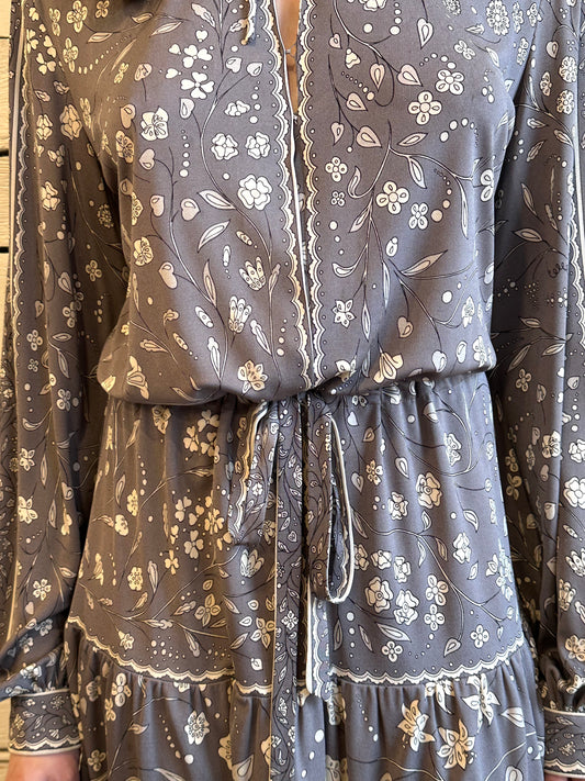 1970s Emilio Pucci gray and white dress