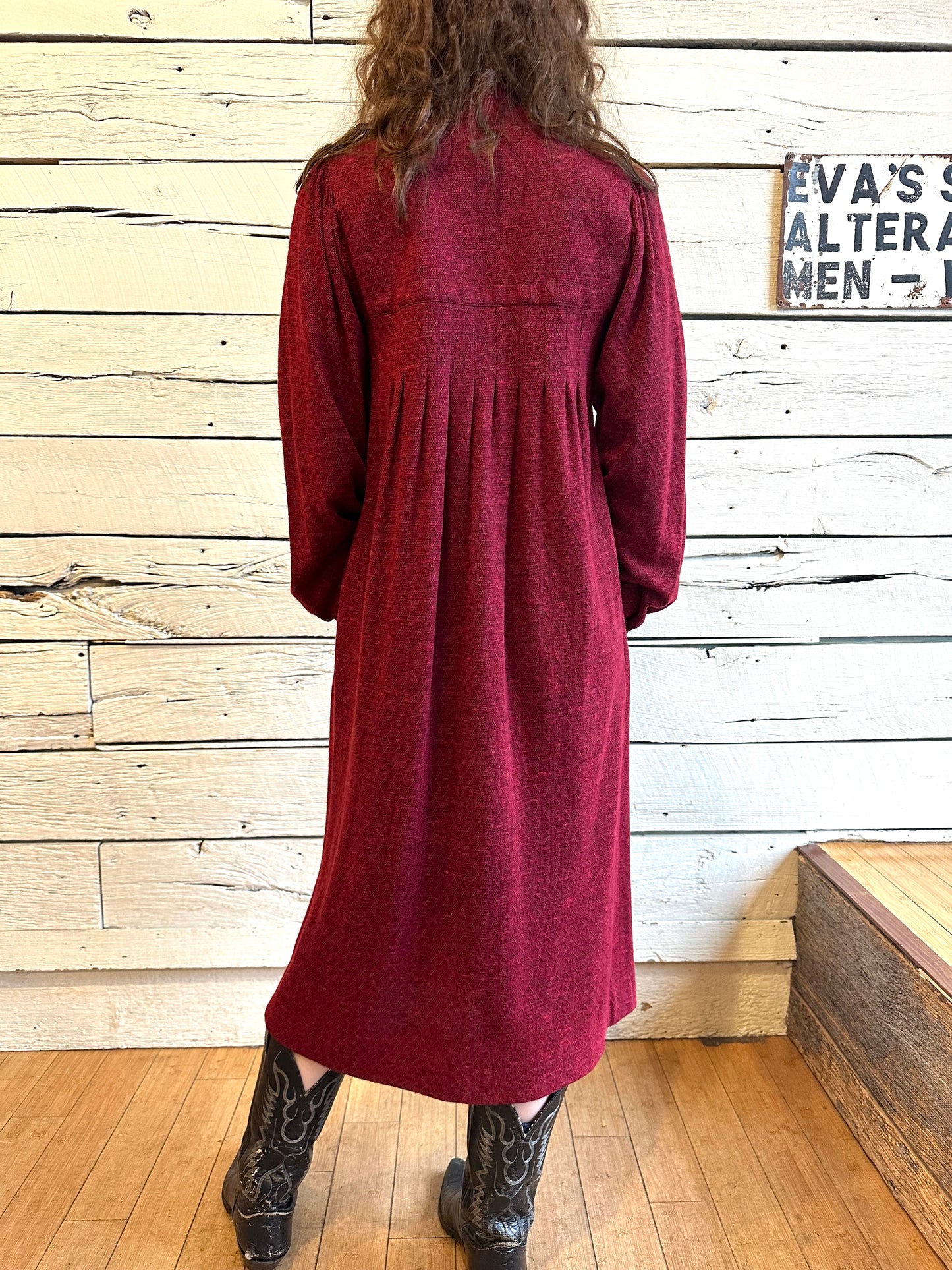 1980s Saint Laurent wool red dress