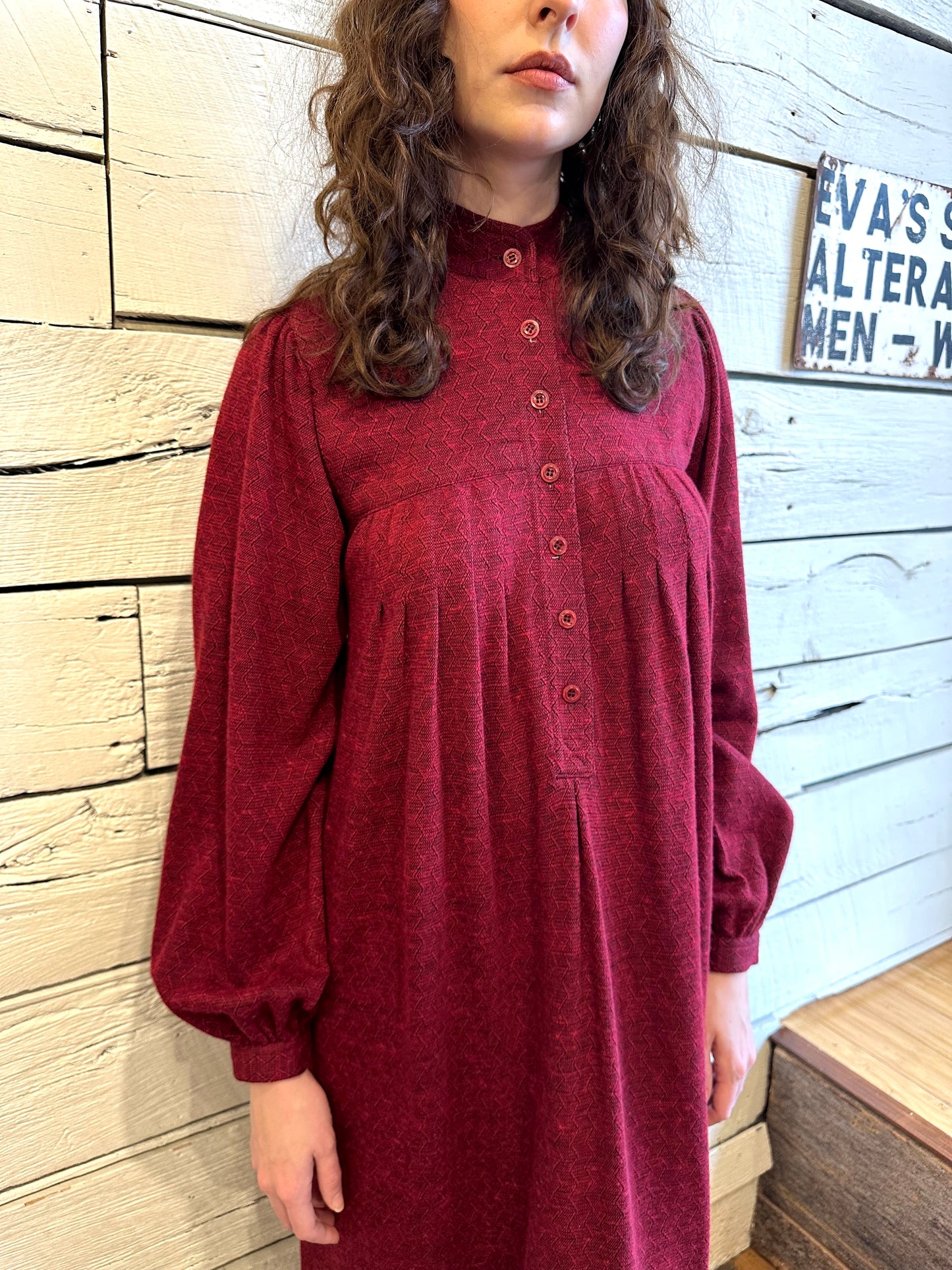 1980s Saint Laurent wool red dress