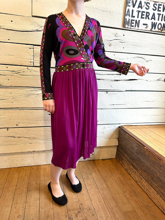 1960s Emilio Pucci purple multicolored dress