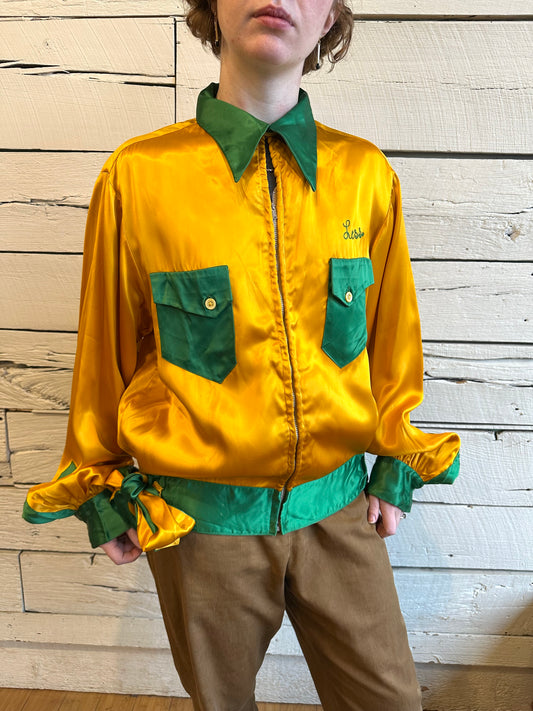 1940s satin bowling jacket
