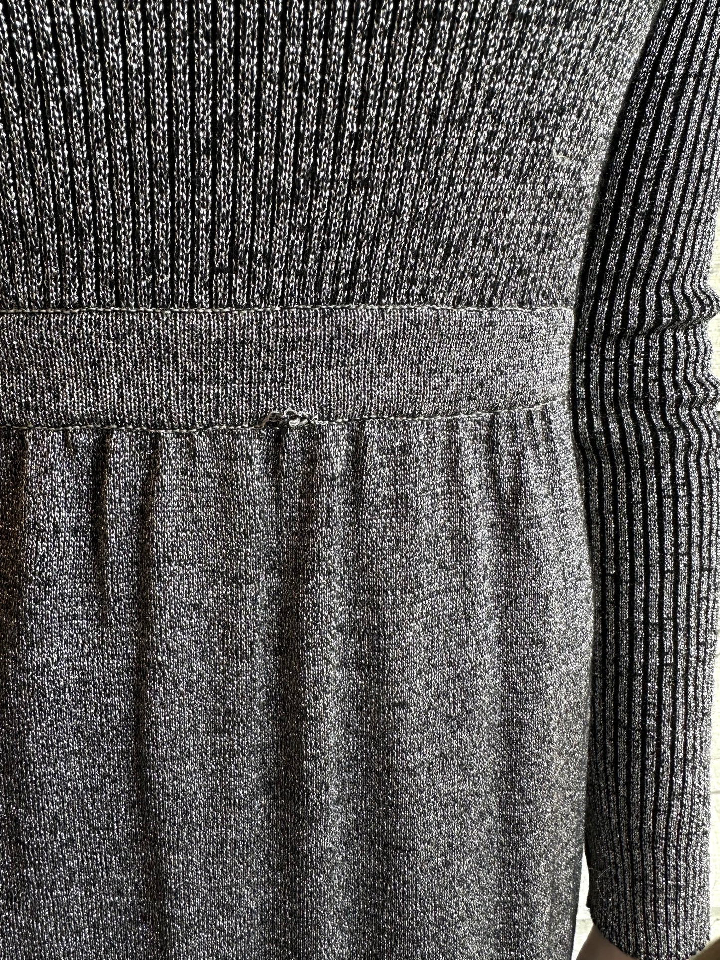 1970s silver metallic party dress