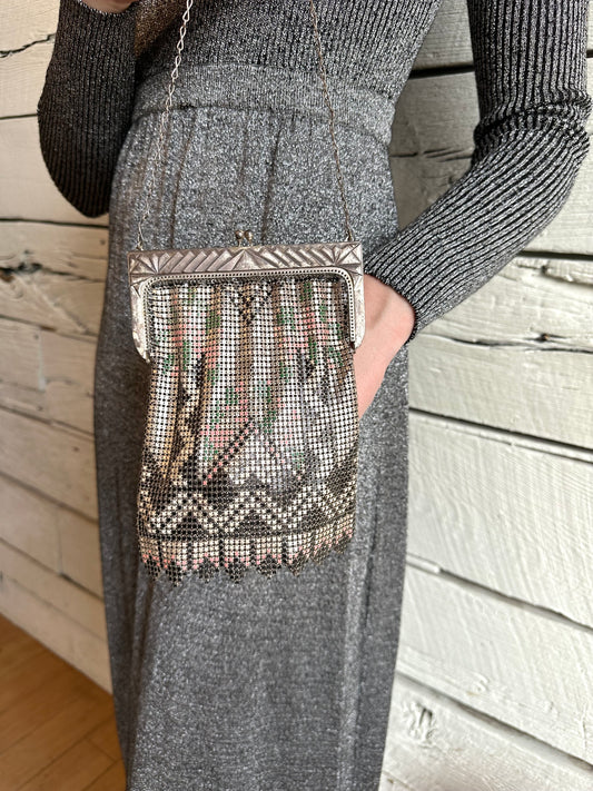 1920s patterned deco chainmail bag