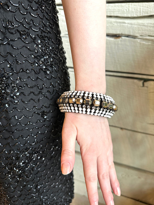 Contemporary Iosselliani rhinestone bangle