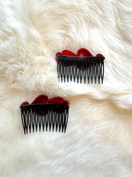 1980s heart hair combs