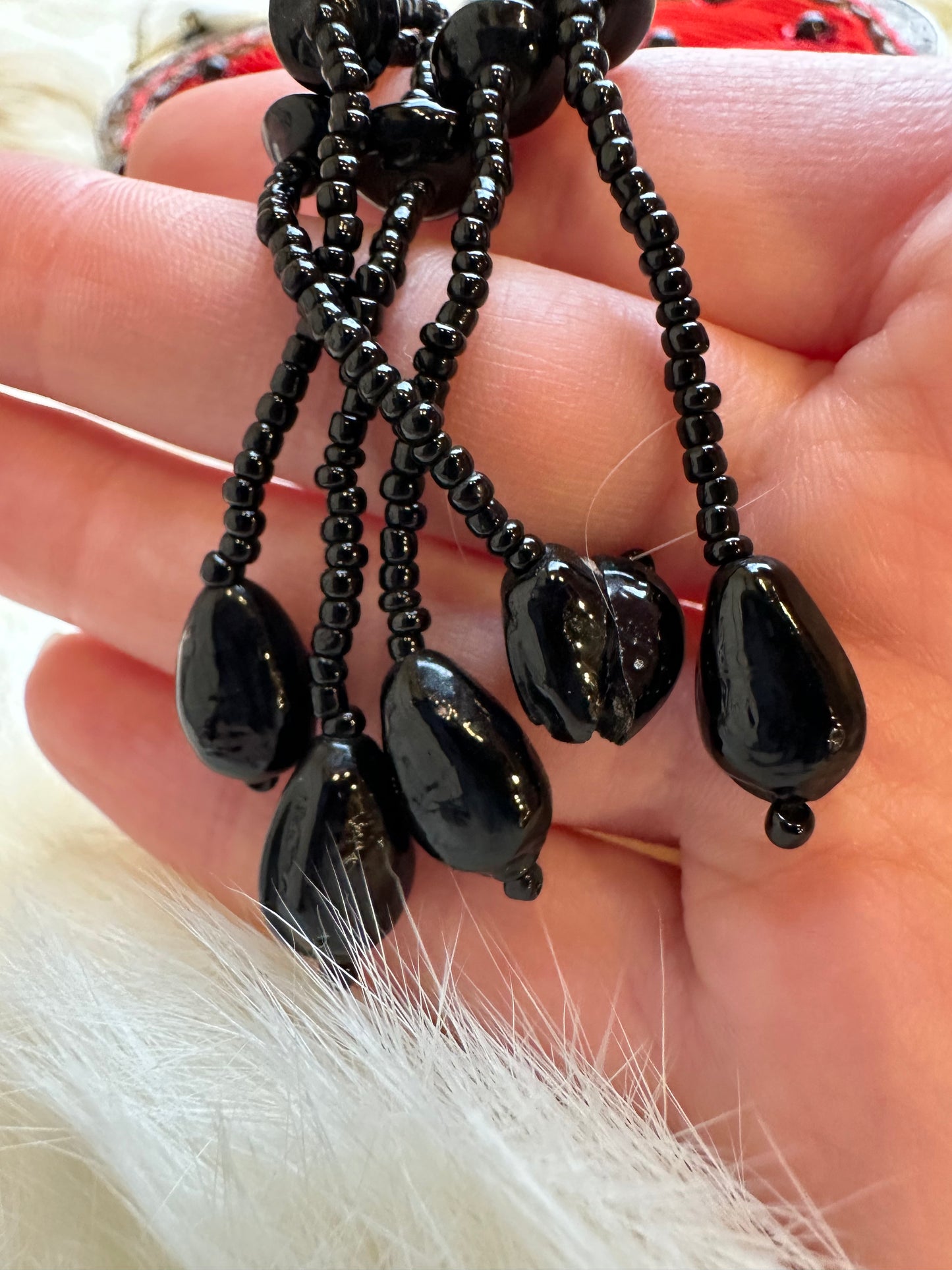 1980s beaded heart shaped purse