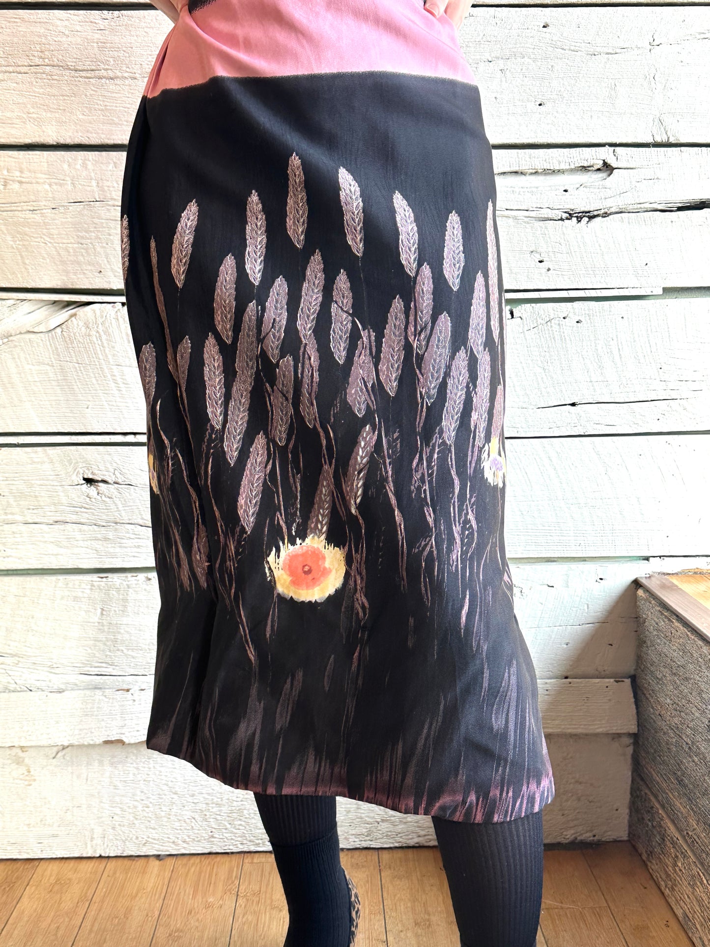 1998 Prada wheat printed skirt